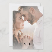 モダン白黒の書結婚道 招待状 (裏面)