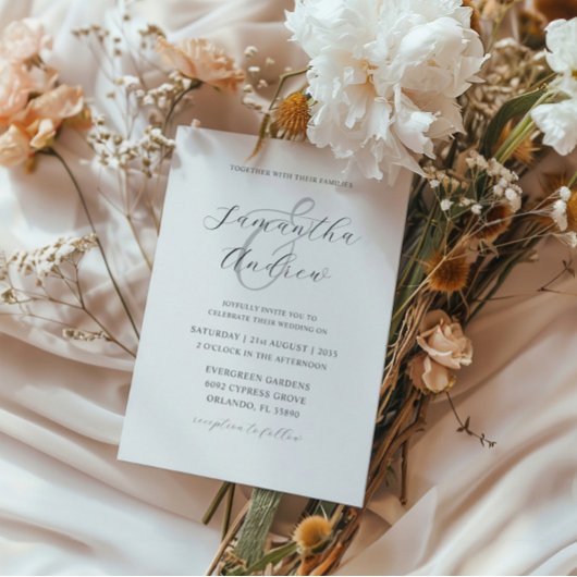 モダン白黒の書結婚道 招待状