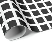 モダン白黒の格子模様市松模様に型 ラッピングペーパー (ロールコーナー)