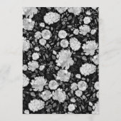 モダン白黒の水色のフローラ結婚 メニュー (裏面)