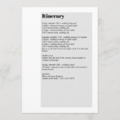 モダン白黒の結婚旅程 プログラム (裏面)