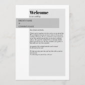 モダン白黒の結婚旅程 プログラム (正面)