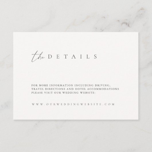 モダン白黒の結婚詳細・エンクロージャ・カード エンクロージャーカード (正面)