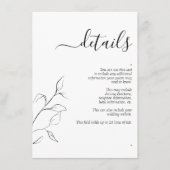 モダン白黒の結婚詳細・エンクロージャ・カード エンクロージャーカード (正面)