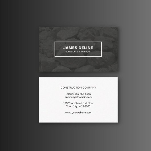 モダン白黒はっきりしたフォント建築 名刺