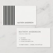 モダン白黒はっきりした線パターン 名刺 (正面/裏面)