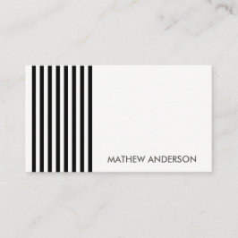 モダン白黒はっきりした線パターン 名刺