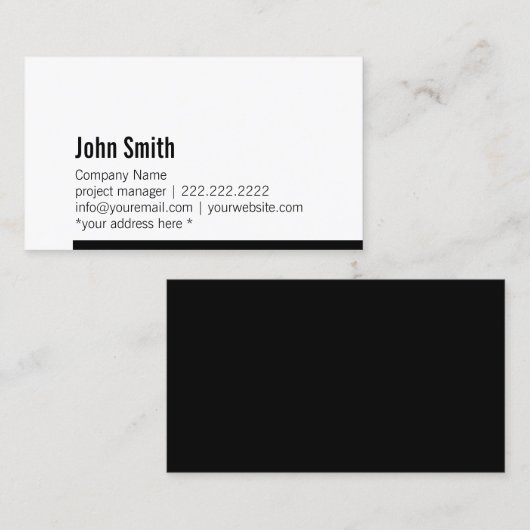 モダン白黒はっきりした縁ど名刺 名刺 (正面/裏面)