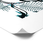 モダン白黒アクアバラアポップ・アートのートフラワー ポスター (角)