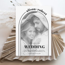 モダン白黒アーチ結婚型