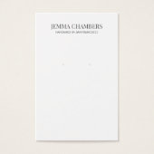 モダン白黒イヤリングジュエリー表示カード (正面)