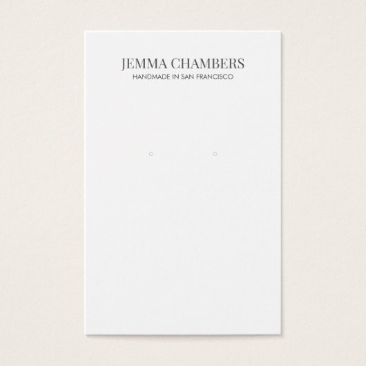 モダン白黒イヤリングジュエリー表示カード (正面)