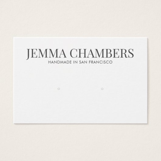 モダン白黒イヤリングジュエリー表示カード (正面)