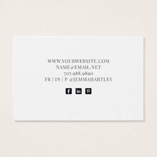 モダン白黒イヤリングジュエリー表示カード (裏面)