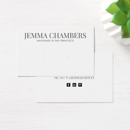 モダン白黒イヤリングジュエリー表示カード (デスク)