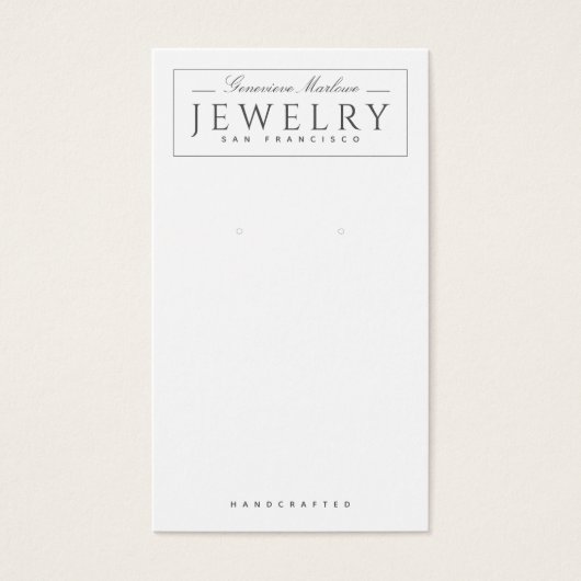 モダン白黒イヤリング表示カード (正面)