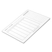 モダン白黒ウィークリープランナー ノートパッド (アングル)