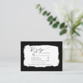 モダン白黒ウェディングレセプション詳細En エンクロージャーカード (スタンド正面)