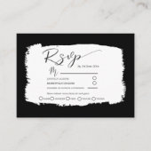 モダン白黒ウェディングレセプション詳細En エンクロージャーカード (正面)