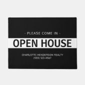 モダン白黒エテ実在ートオープンハウス ドアマット (正面)