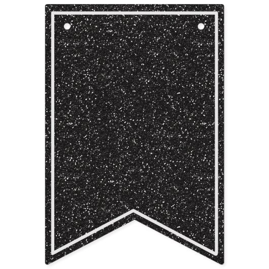 モダン白黒エレガントたった今結婚しました バンティングフラッグ (第1の旗)