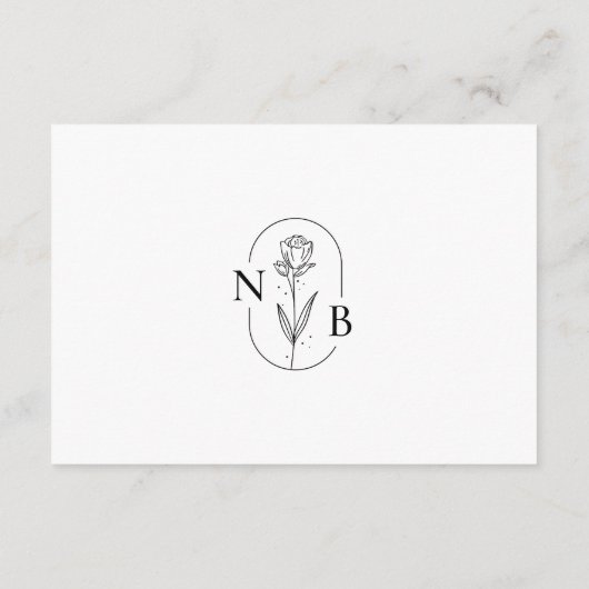 モダン白黒エレガントウェディングミニマル詳細 エンクロージャーカード (裏面)