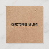 モダン白黒エレガントクラフト紙コンサルタント スクエア名刺 (正面)