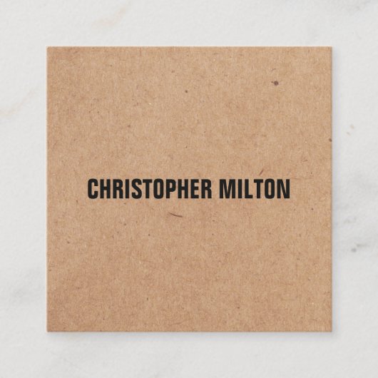 モダン白黒エレガントクラフト紙コンサルタント スクエア名刺 (正面)