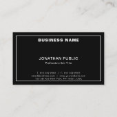モダン白黒エレガントシッシンプルクプレーン 名刺 (裏面)