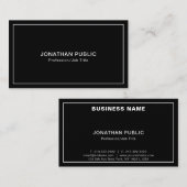 モダン白黒エレガントシッシンプルクプレーン 名刺 (正面/裏面)