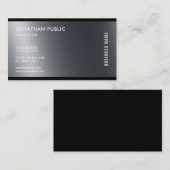 モダン白黒エレガントプロフェッショナルシックプレーン 名刺 (正面/裏面)
