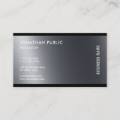 モダン白黒エレガントプロフェッショナルシックプレーン 名刺 (正面)