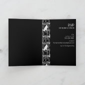 モダン白黒エレガント成人ハローウィンパーティ 招待状 (内部)