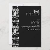 モダン白黒エレガント成人ハローウィンパーティ 招待状 (裏面)