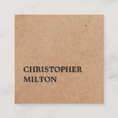 モダン白黒エレガント・ダンボール・コンサルタント スクエア名刺 (正面)