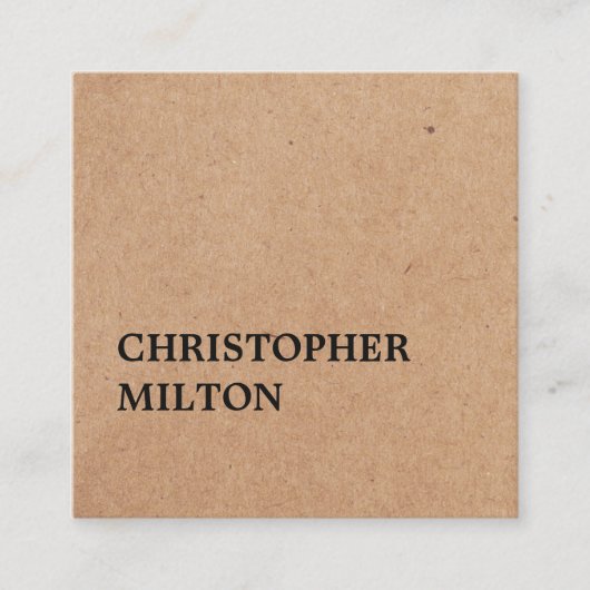 モダン白黒エレガント・ダンボール・コンサルタント スクエア名刺 (正面)