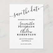 モダン白黒カジュアルタイポグラフィ保存日付 案内ポストカード (正面)