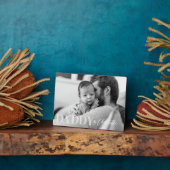 モダン白黒カスタムフォトダディ&ベビー名 フォトプラーク (側面)