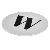 モダン白黒カスタムモノグラムイニシャル文字 カッティングボード (角)