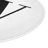 モダン白黒カスタムモノグラムイニシャル文字 カッティングボード (角)