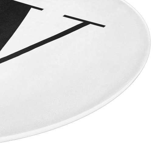 モダン白黒カスタムモノグラムイニシャル文字 カッティングボード (角)