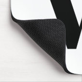 モダン白黒カスタムモノグラムイニシャル文字 マウスパッド (コーナー)