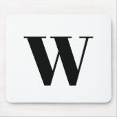 モダン白黒カスタムモノグラムイニシャル文字 マウスパッド (正面)