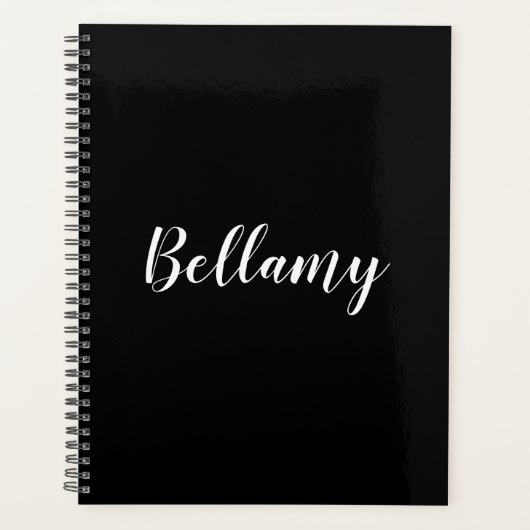 モダン白黒カスタム台本の書名 プランナー手帳 (正面)