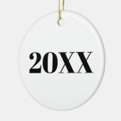 モダン白黒カスタム年番号 セラミックオーナメント (左)