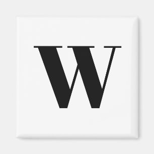 モダン白黒カスタム・モノグラム・イニシャル マグネット