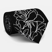 モダン白黒ガーデンバラ結婚ズ ネクタイ (ロール)