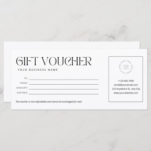 モダン白黒ギフト券 (正面/裏面)