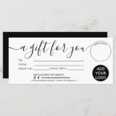 モダン白黒ギフトfor you証明書ロゴ (正面/裏面)