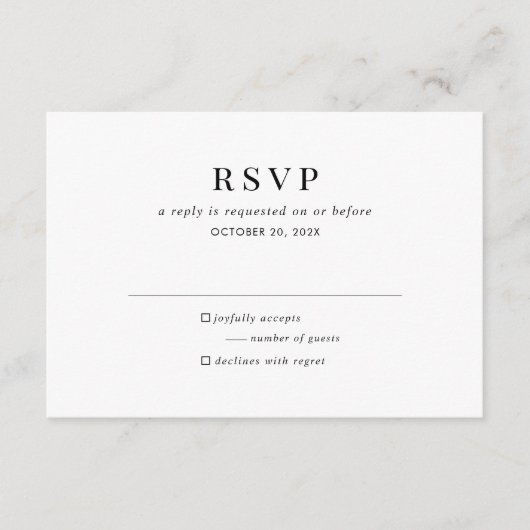 モダン白黒クラシックRSVPエンクロージャカード エンクロージャーカード (正面)